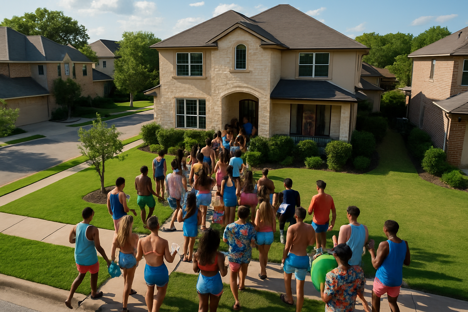 Large commercial party in residential neighborhood